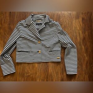 Bella Bicchi Pants Suit Blue and White Striped Jacket Pants Size 8